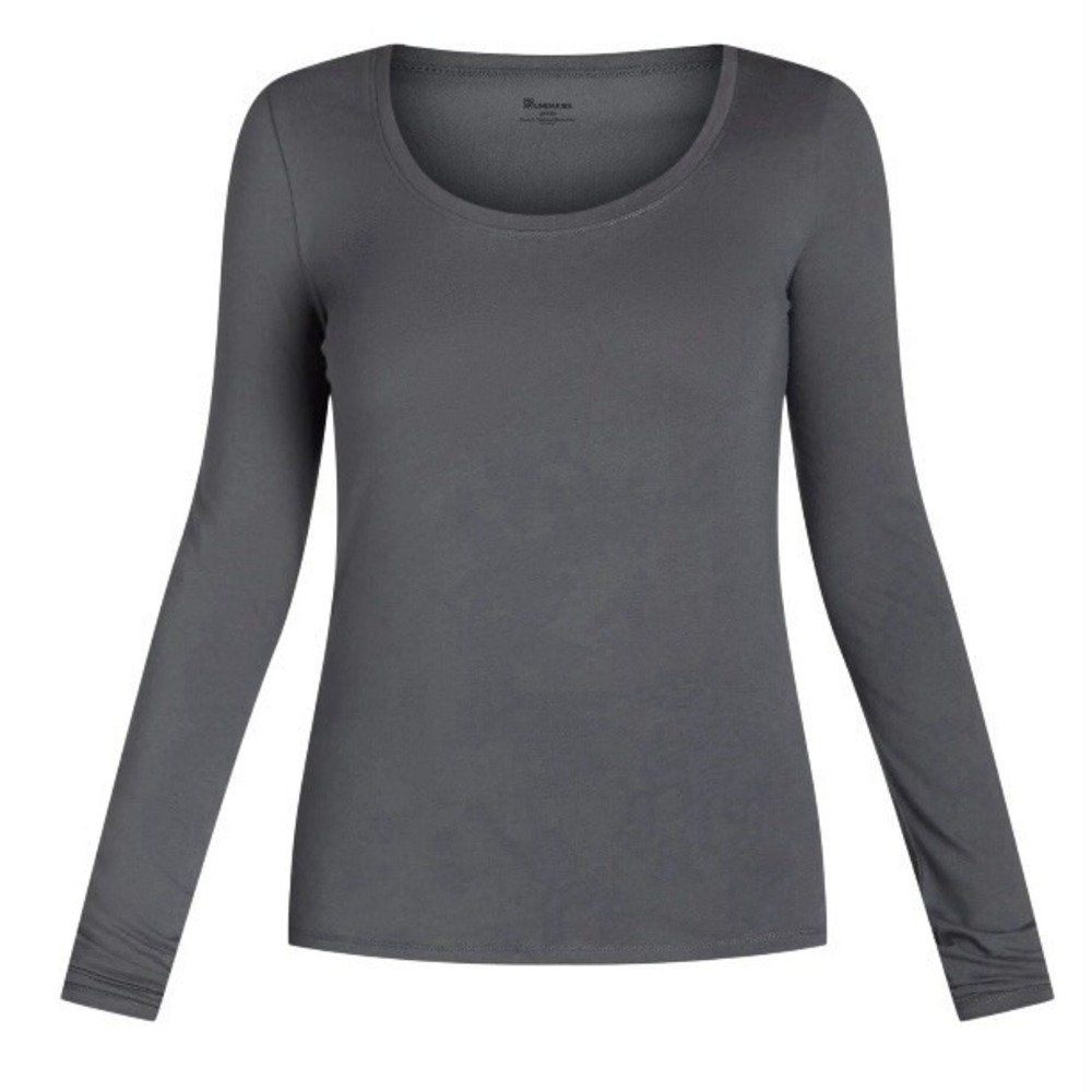 No Boundaries Scoop Neck Everyday Tee Long Sleeves XXS 00 New with Tags Gray